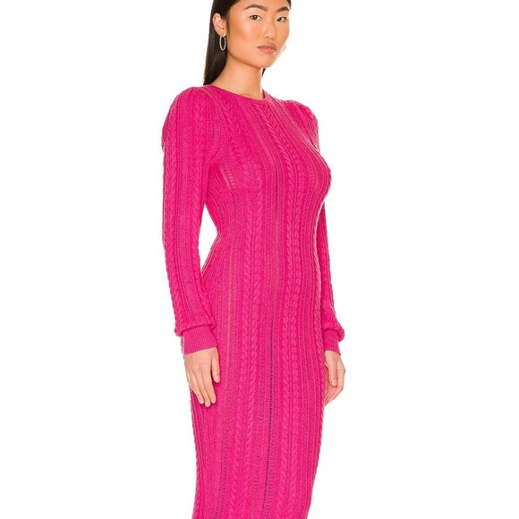 BNWT Majorelle - Sasi Cable Knit Dress - Bright Pink - Small - Picture 2 of 5